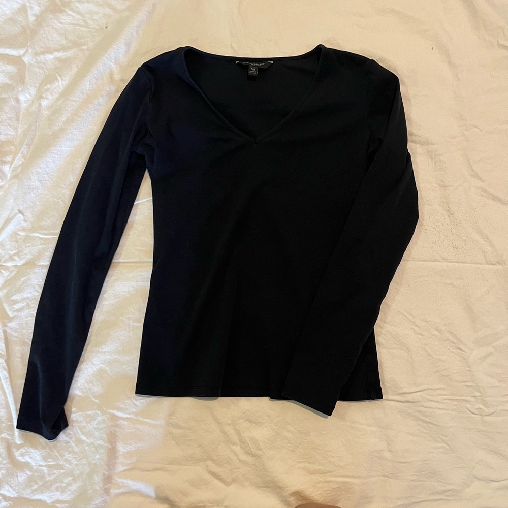 Banana Republic Black V-Neck Blouse